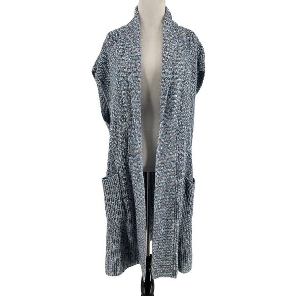 Cabi #3165 Women's Blue Napa Vest Duster Open Knit Cardigan Size Medium - Picture 2 of 6